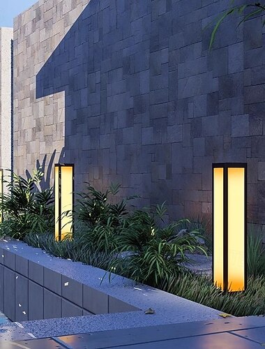  Gartenleuchten für den Außenbereich, Gartenwege, schwarze quadratische Gartenleuchten, wasserdichte LED-Bodenleuchten, Pollerleuchten für Pool und Garten