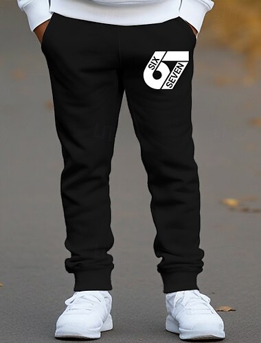  Unisex Ragazzi 3D Grafico 67 Pantaloni Pantaloni da tuta Primavera Autunno Streetwear Essenziale Bambini 4-12 Anni All'aperto Sport Casuale Vestibilità regolare