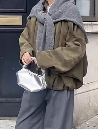  Dámské Zimní kabát Zahřívací Pohodlné Zip Kapsy Na běžné nošení Pevná barva Dovolená ulice Ležérní Denní nošení Standardní Přehnutý Běžný Dlouhý rukáv Svrchní oděvy Černá Hnědá Armádní zelená Podzim