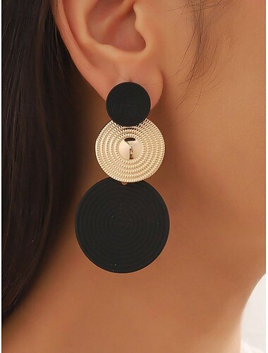  עגילי חג המולד לנשים - חומר סגסוגת אלגנטי עם עיצוב עגול, זמין במגוון צבעים, מושלם למסיבות חג ומתנות