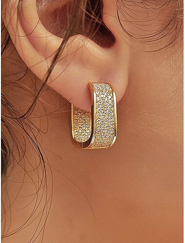  Dameøredobber i zirkonialegering – tilgjengelig i flere farger, elegant design for både uformelle og formelle anledninger