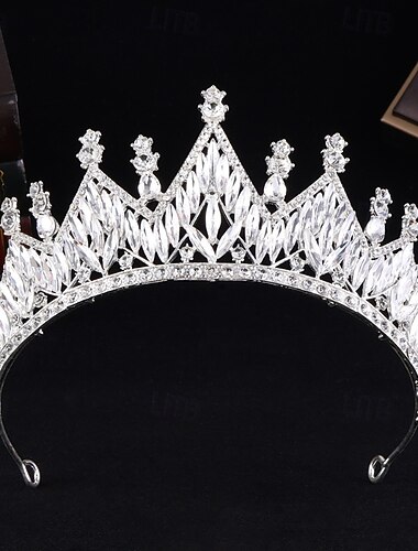  Crown Tiaras Hodepryd Legering Bryllup Bursdag Elegant søt stil Skinnende Med Rhinsten Hodeplagg Hodeplagg
