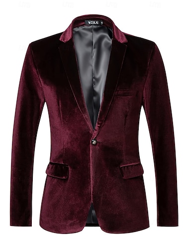  Abito da festa di Natale Blazer Per uomo Elegante Retrò Vintage Velluto Costume originale Adulti Natale Capodanno Festa & Sera Cappotto