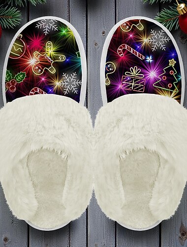  Herre juletøfler med snøfnuggtrykk - glitrende snøfnuggdesign, plysjfôrede tøfler for juleavslapning, vinterkomfort og ferieavslapning