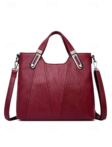  Borsa da donna in similpelle: disponibile in diversi colori, design versatile con molteplici opzioni di trasporto, perfetta per tutti i giorni e per le occasioni informali.