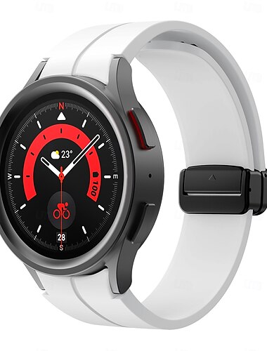  Uhrenarmband für Samsung Galaxy Watch 7/6/5/4  40/44mm, Watch 5 Pro 45mm, Watch 6 Classic 43/47mm, Watch 4 Classic 42/46mm Silikon Ersatz Gurt Verstellbar Sportarmband Moderne Schnalle Armband