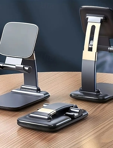  2 Pack Justerbar Desktop Telefonholder - Kompakt Sammenleggbar Høydejusterbar Stativ med Universell Kompatibilitet