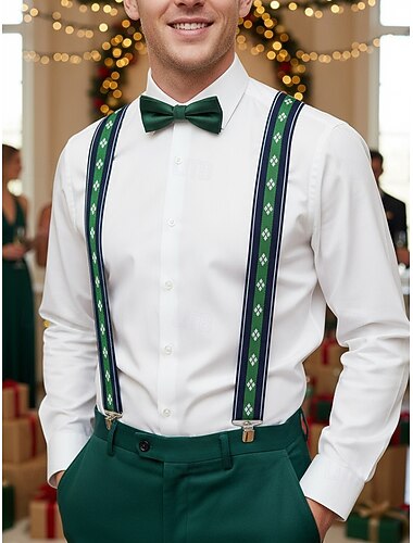  ανδρικές χριστουγεννιάτικες τιράντες – ελαστικό ύφασμα με πολλαπλά σχέδια, ρυθμιζόμενες και κομψές, ιδανικές για εορταστικά πάρτι και επίσημες περιστάσεις