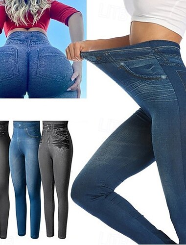  Dames broek Leggings Gezellige leggings Streetwear Casual Volledige lengte Natuurlijk Effen Zak Elastische taille Comfortabel Dagelijks Buiten Vakantie Zwart Blauw Herfst Normale pasvorm