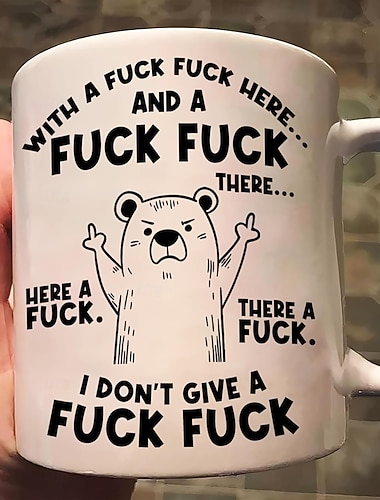 Rolig presentmugg, f*ck här, jag bryr mig inte, kaffekopp, keramisk nyhetsmugg för jobbet, kontor, hem, humor, present till vänner