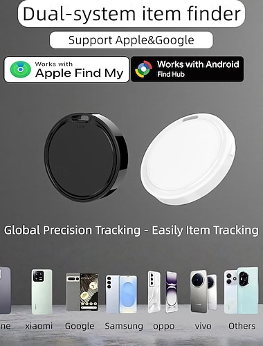  Rilevatore di oggetti a doppio sistema aggiornato nel 2025, ultraleggero &Mini localizzatore bluetooth IP67 impermeabile per chiavi/bagagli/valigie compatibile con l'app Trova il mio dispositivo (iOS)