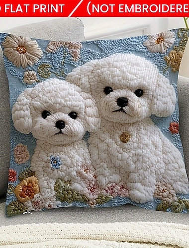  黒猫のクッションカバー。漫画風デザイン。室内装飾用。ソファのアクセントに。中央のフェイク刺繍2Dフラットプリントが、リビングルームにキュートで楽しいスタイルをプラス。