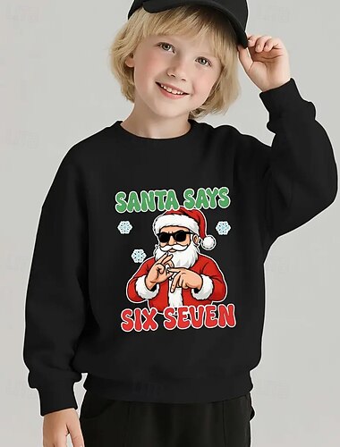  Unisex Gutt 3D Grafisk Morsom slang 67 Genser Pullover Langermet 3D-utskrift Vår Høst Aktiv Mote Gatemote Barn 4-12 år Crew-hals utendørs Avslappet Daglig Normal