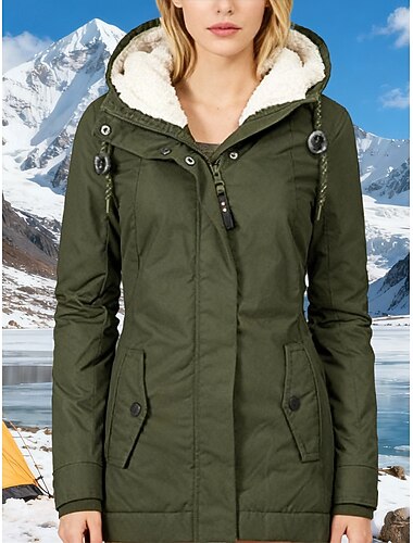  Γυναικεία Παρκάς ΕΞΩΤΕΡΙΚΟΥ ΧΩΡΟΥ Δρόμος Αιτιώδης συνάφεια Φθινόπωρο Χειμώνας Κανονικό Παλτό Χαλαρή Εφαρμογή Αθλήματα Καθημερινό Σακάκια Μακρυμάνικο Συμπαγές Χρώμα Φερμουάρ Τσέπη / Down & Parkas