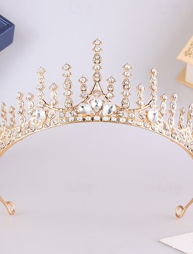 Crown Tiaras Hodepryd Legering Bryllup Bursdag Elegant søt stil Med Rhinsten Hodeplagg Hodeplagg