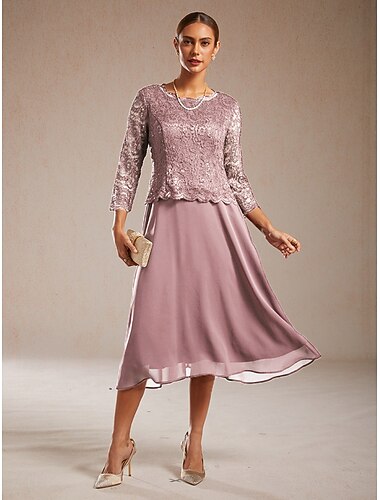  Женское платье миди, шифоновое платье с пайетками, элегантное, для свадьбы, для гостей, вечеринки, стандартного кроя, однотонное, с рукавами 3/4, круглым вырезом, розовое, лето, весна, осень, зима