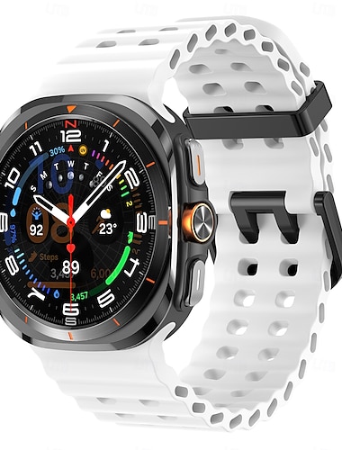  Pasek do zegarka na Samsung Galaxy Obejrzyj Ultra Silikon Zastąpienie Pasek Regulowany Pasek sportowy Nowoczesna klamra zespół oceaniczny Mankiet