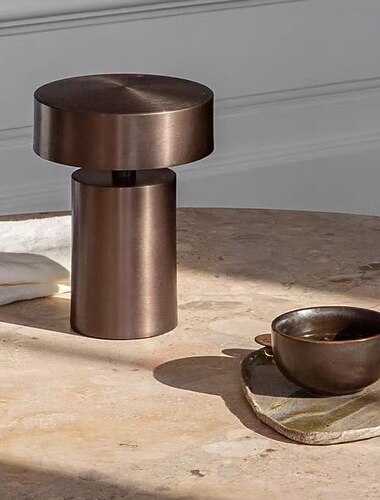  Soppformet nattlampe, enkel USB-oppladbar trådløs nattlampe med omgivelsesfunksjon, dimbar.