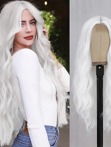  Perruque de carnaval 2026 Blond Noir Blanc Bouclé Ondulé Long Perruque synthétique de festival Mardi Gras Parade Coiffure de costume de cosplay pour Femmes