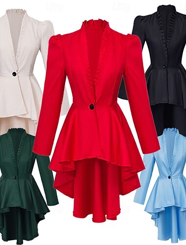  Punk a gotika Středověké Renesanční Kabát Cosplay kostým Trenčkot Čerodějnice Gotická dívka Jednobarevné Maškarní kostým Dámské Královský Steampunk Valpuržina noc předvečer Všech svatých Karneval