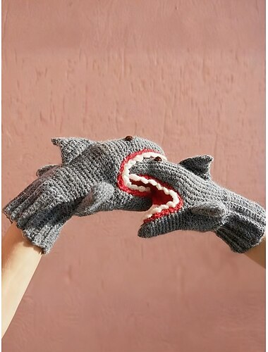  Damhandskar med hajtema, roliga och mysiga, perfekt julklapp för barn och vuxna