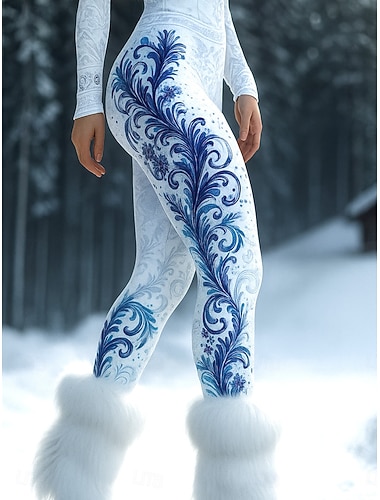  Леггинсы для женщин викингов бохо отпуск винтажный этнический стиль полный длины высокой талии цветочный график абстрактная 3D печать быстросохнущая дышащая мягкая и эластичная форма для отпуска
