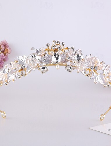  Crown Tiaras Hodepryd Legering Bryllup Bursdag Elegant Med Rhinsten Hodeplagg Hodeplagg