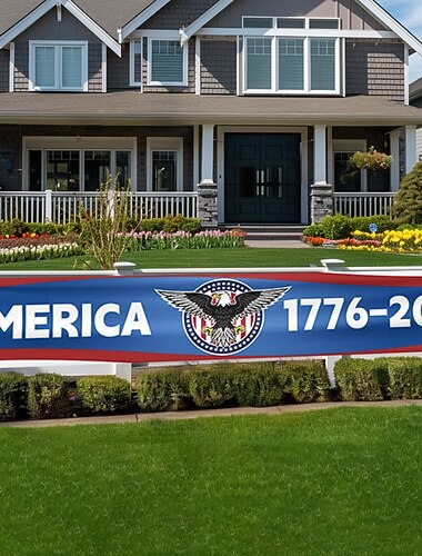  لافتة الذكرى 250 بطول 120 إنشًا وعرض 20 إنشًا، أمريكا 1776-2026، عيد ميلاد الولايات المتحدة 250 سنة، خريطة أمريكا الوطنية، مستلزمات الحفلات والديكور المنزلي بمناسبة الذكرى 250