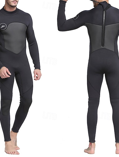  Miesten 3mm Neopreeninen sukellusmärkäpuku Koko kehon ihottumasuoja One Piece -surffauspuku Yhtenäinen UV suoja Vatsatuki Pitkähihainen Sukelluspuvut Lainelautailu Melonta Snorklaus Talvi