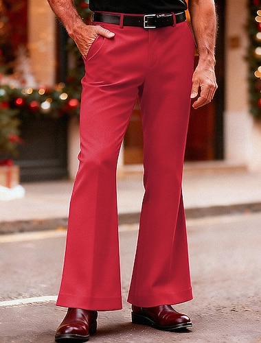  Miesten Housut Puvunhousut Leveät housut Kiinalainen Tasku Napit Tavallinen Mukavuus Joulu Juhla liiketoiminta Muoti Vapaa-aika Musta Valkoinen Mikrojoustava