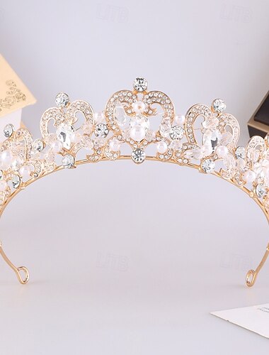  Crown Tiaras Hodepryd Legering Bryllup Bursdag Elegant Årgang søt stil Med Rhinsten Krystall Hodeplagg Hodeplagg