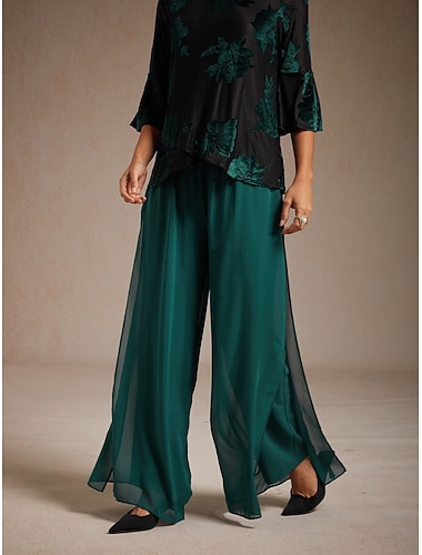  Dame Frekk Elegant Ferie Full lengde Høy Midje Elastisk Feriereise Arbeid Daglig Grønn Sommer Vår Høst Vinter