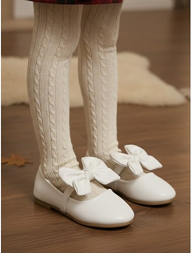  ballerine bianche per bambini con fiocco - comode e carine, ideali per vestirsi elegantemente, per la scuola e per le uscite informali