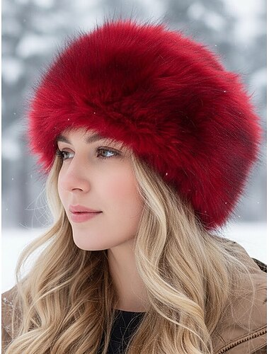  Γυναικείο χριστουγεννιάτικο καπέλο από ψεύτικη γούνα - απαλό και ζεστό, πολλαπλές επιλογές χρωμάτων, τέλειο εορταστικό αξεσουάρ για τον χειμώνα, κομψό και άνετο καπέλο για χριστουγεννιάτικα πάρτι και υπαίθριες εκδηλώσεις