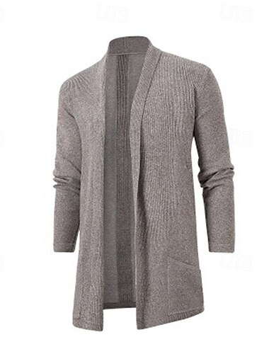  Homme Pull Gilet Cardigan Côtelé Tricoter Tunique Tricoté Uni Col châle Vacances Mode Occasionnel Tenue quotidienne Vêtement Tenue Printemps & Automne Noir Rouge Bordeaux M L XL