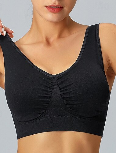  Damen Sexy Dessous BH RückenfreiNightwearNylon Yoga Einfarbig Sport-BH Schwarz Beige Grau Sommer Frühling