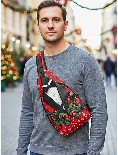  Juleveske til herre - polyester, flermønstrede design med smoking- og høytidsmotiver, perfekt for både uformelle og festlige anledninger