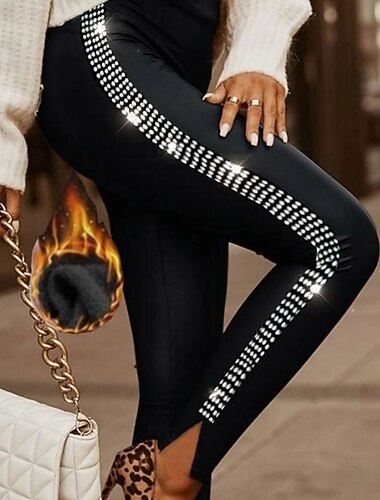  Dámské Kalhoty chinos punčocháče Legíny prázdniny Módní Šik ven Plná délka Středně vysoký pas Bez vzoru Elastický pas Vrtání za tepla Zahřívací Pohodlné Lehce elastické Vysoká pružnost Formáln