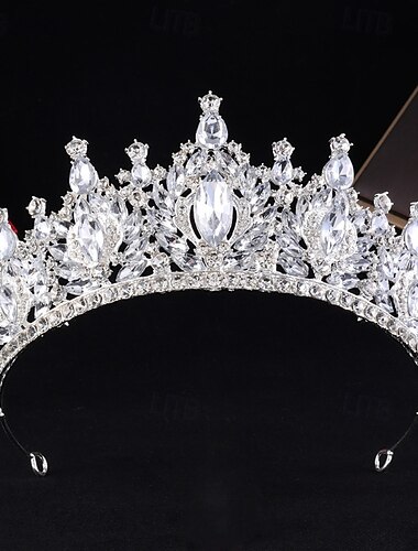 Couronnes Coiffe Alliage Mariage Anniversaire Élégant Mignon Avec Strass Casque Couvre-chef