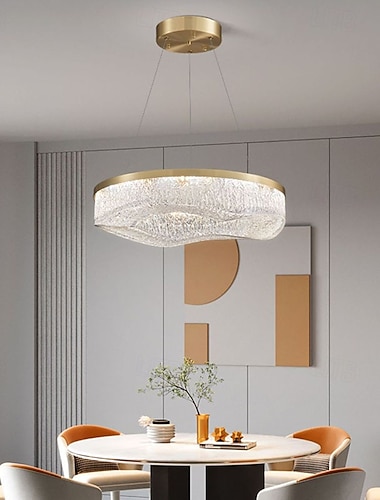  Luxusní zlaté kulaté závěsné světlo do jídelny do ložnice, led pryskyřičné měděné svítidlo do obývacího pokoje, křišťálový lustr