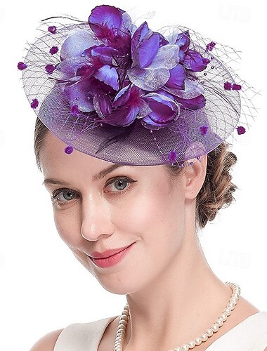  Vestimenta de Cabeza Pluma Red Boda Cumpleaños Elegante Vintage Estilo lindo Con Pluma Celada Sombreros