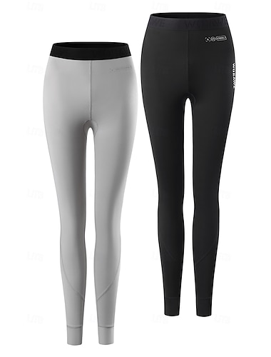  wosawe dame vår- og høsttørkende leggings for sykling, fotturer, sport, fukttransporterende, pustende, komfortabelt undertøy, lange bukser bf133