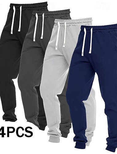  Herren Jogginghose Fleecehose Hose Freizeithose Sporthose Kordelzug Tasche Elastischer Bund Einfach Komfort Volle Länge Outdoor Täglich Einfach Klassicher Stil 1 2 Mikroelastisch