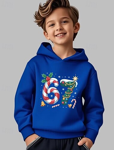  Unisex Gutt 3D Grafisk Morsom slang 67 Hattetrøje Pullover Langermet 3D-utskrift Vår Høst Sport Mote Gatemote Barn 4-12 år Med hette utendørs Avslappet Daglig Normal
