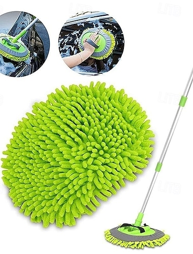  2 v 1 kartáč na čištění auta, mop, výsuvný chenilkový kartáč na mytí aut, měkká čisticí houba s štětinami, rukavice na odstraňování prachu, nečistot a sněhu, péče o vozidlo