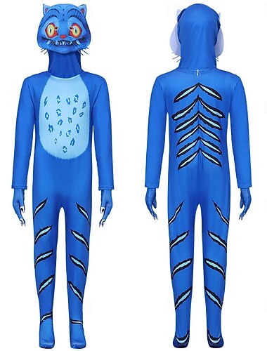  Κορεατικό Idol εμπνευσμένο Pop Star Μπλε τίγρη Στολές Ολόσωμα μαγιό Αποκριάτικη Στολή Εικονικό είδωλο Στολές Ηρώων Ταινιών for Αγορίστικα Κοριτσίστικα Παιδικά Απόκριες Επίδοση Comic Con Έκθεση Anime