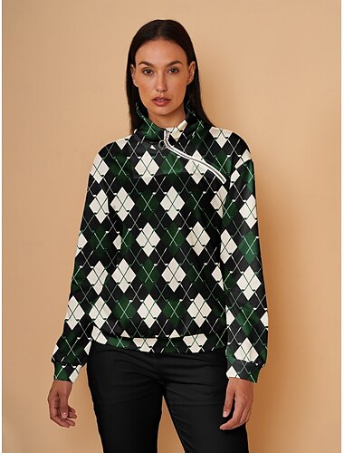  Dames Trui met capuchon Groen Lange mouw Kleding Bovenlichaam Dames golfkleding kleding outfits draag kleding