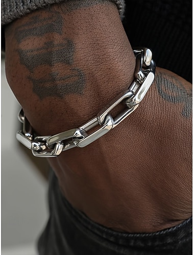  heren titanium stalen kettingarmband - stijlvol, duurzaam, perfect voor casual en formele kleding, verkrijgbaar in goud en zilver