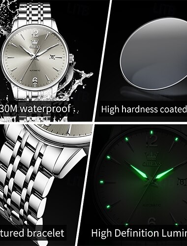  O Novo Relógio de Negócios Masculino Olevs com Calendário Luminoso e Display do Dia da Semana é um Relógio Mecânico Multifuncional para Homens Esportivos à Moda Casual e Impermeável