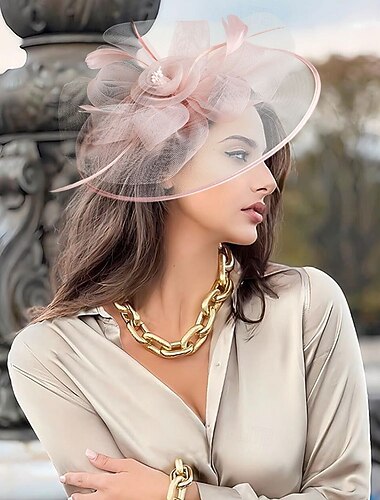  Čelenka Tyl Peří 30. léta Svatební Čajový dýchánek Dostih koktejl Elegantní Vinobraní S Peří Přílba Pokrývky Hlavy